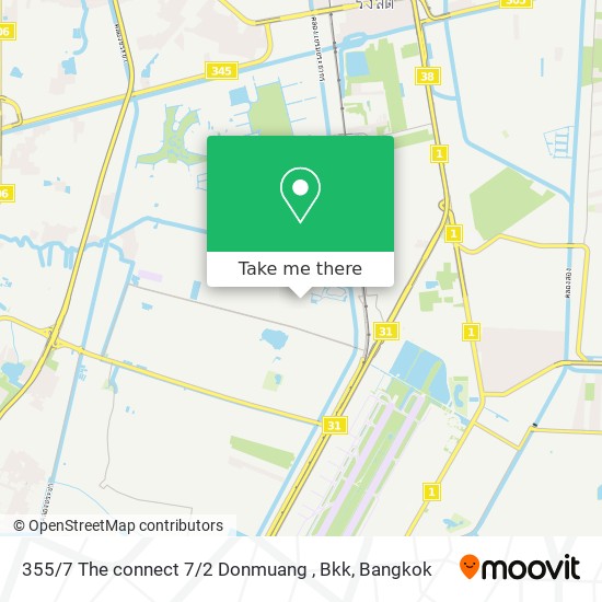 355 / 7 The connect 7 / 2 Donmuang , Bkk map