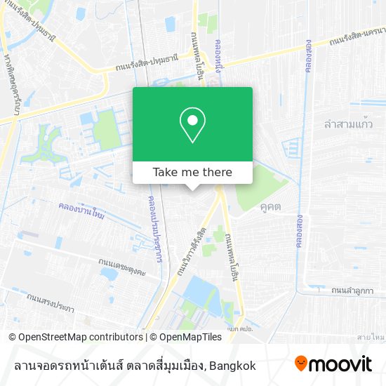 ลานจอดรถหน้าเต้นส์ ตลาดสี่มุมเมือง map