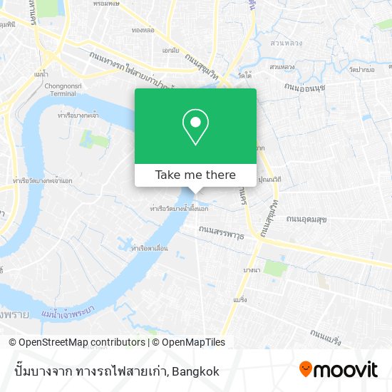 ปั๊มบางจาก ทางรถไฟสายเก่า map