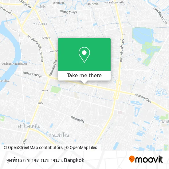 จุดพักรถ ทางด่วนบางนา map