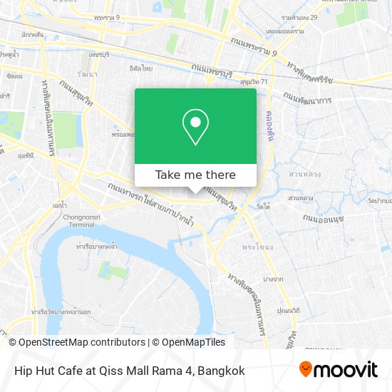 Hip Hut Cafe at Qiss Mall Rama 4 map