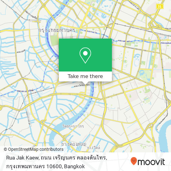 Rua Jak Kaew, ถนน เจริญนคร คลองต้นไทร, กรุงเทพมหานคร 10600 map