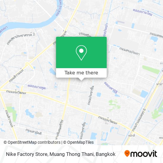 Nike Factory Store, Muang Thong Thani map