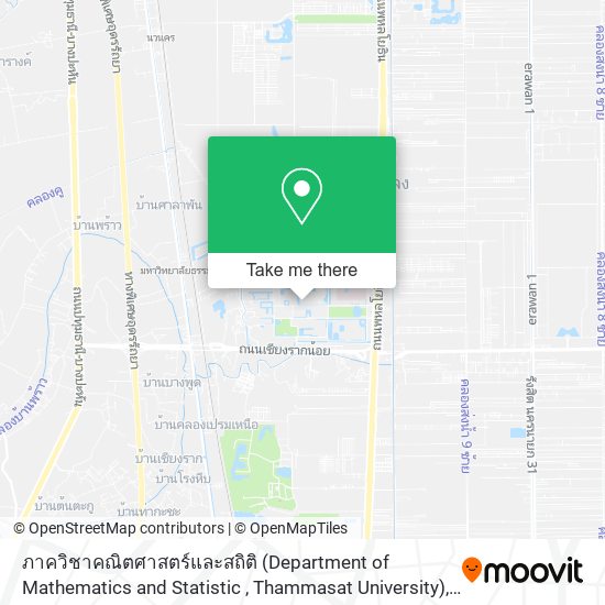 ภาควิชาคณิตศาสตร์และสถิติ (Department of Mathematics and Statistic , Thammasat University) map