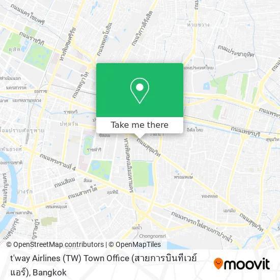 t'way Airlines (TW) Town Office (สายการบินทีเวย์ แอร์) map