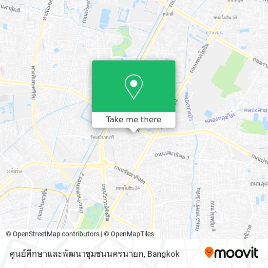 ศูนย์ศึกษาและพัฒนาชุมชนนครนายก map