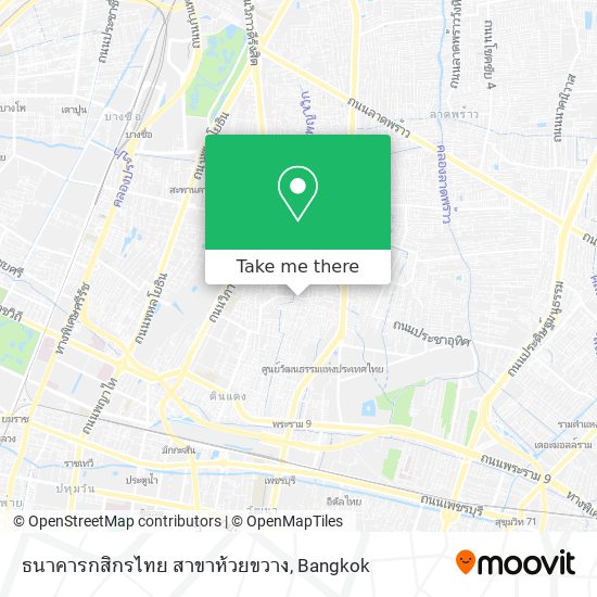 ธนาคารกสิกรไทย สาขาห้วยขวาง map