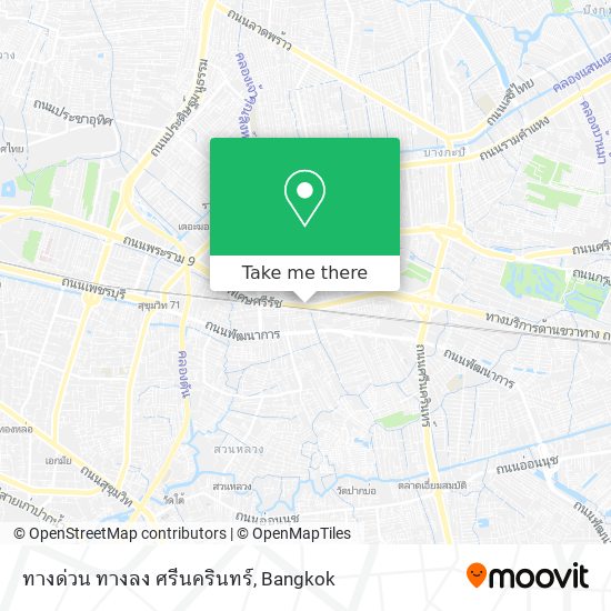 ทางด่วน ทางลง ศรีนครินทร์ map