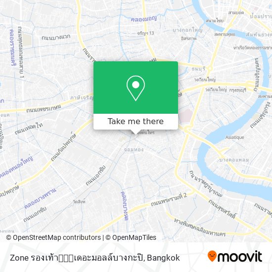 Zone รองเท้าเดอะมอลล์บางกะปิ map