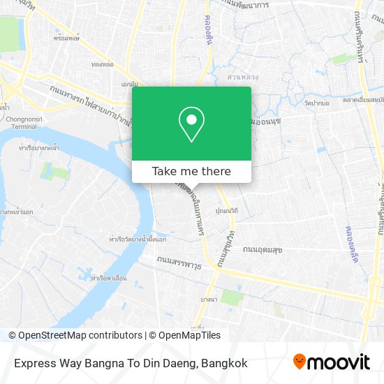 Express Way Bangna To Din Daeng map
