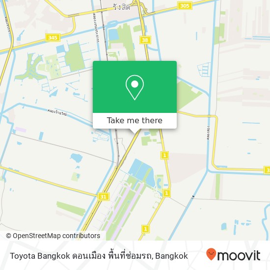Toyota Bangkok ดอนเมือง พื้นที่ซ่อมรถ map