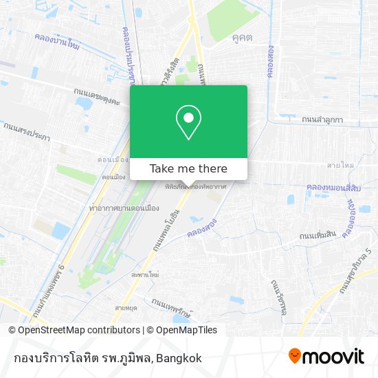 กองบริการโลหิต รพ.ภูมิพล map