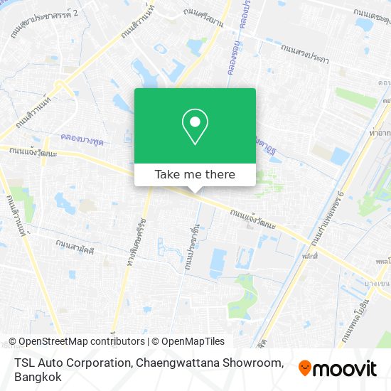 TSL Auto Corporation, Chaengwattana Showroom map
