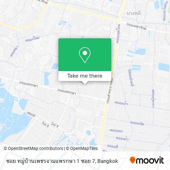 ซอย หมู่บ้านเพชรงามแพรกษา 1 ซอย 7 map