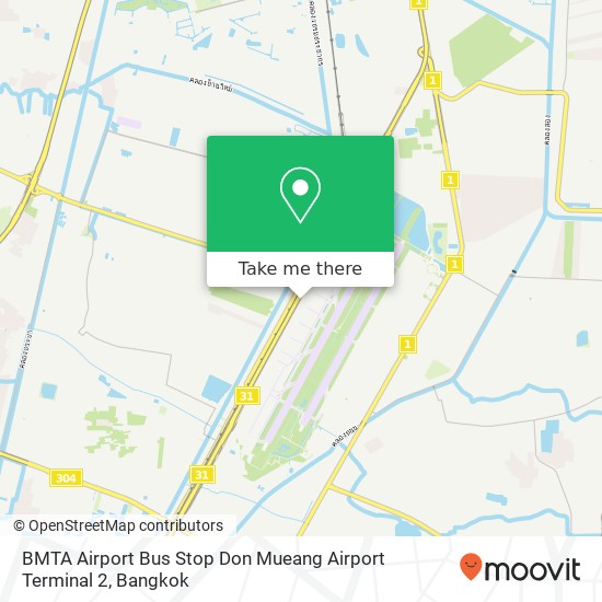 BMTA Airport Bus Stop Don Mueang Airport Terminal 2 map