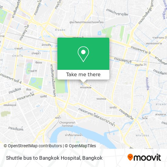 Shuttle bus to Bangkok Hospital map