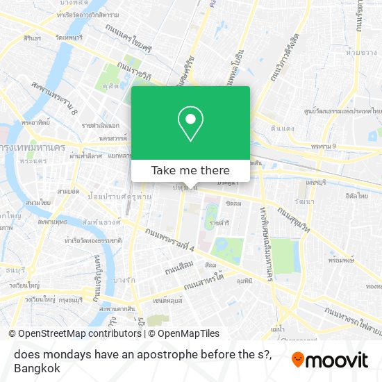 does mondays have an apostrophe before the s? map
