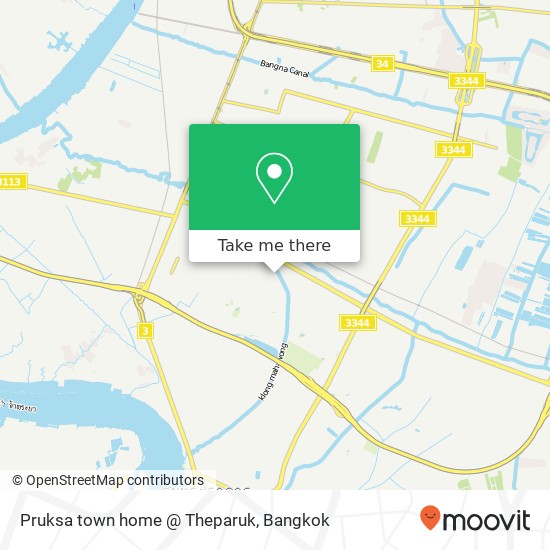 Pruksa town home @ Theparuk map