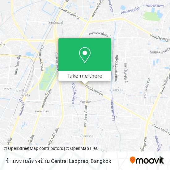 ป้ายรถเมล์ตรงข้าม Central Ladprao map