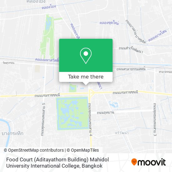 Food Court (Aditayathorn Building) Mahidol University International College map