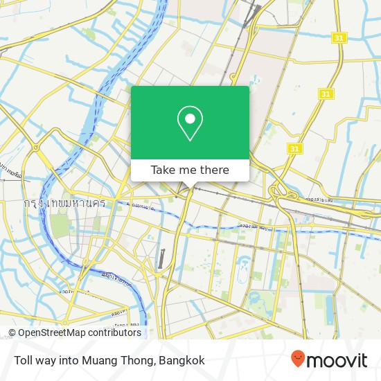 Toll way into Muang Thong map