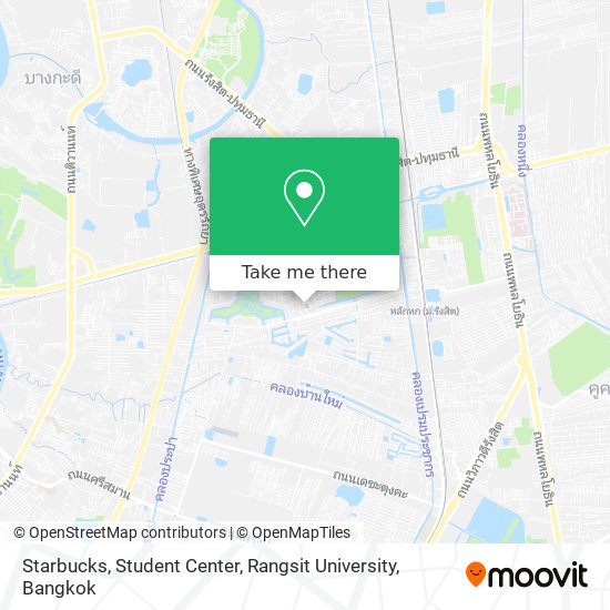 Starbucks, Student Center, Rangsit University map