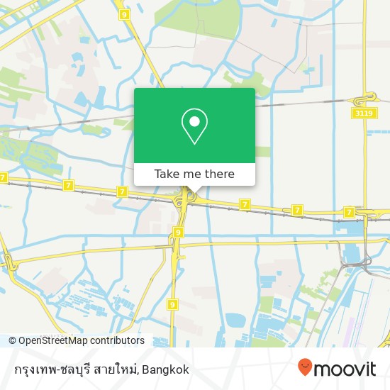 กรุงเทพ-ชลบุรี สายใหม่ map