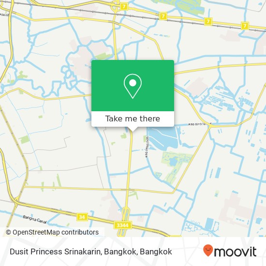 Dusit Princess Srinakarin, Bangkok map