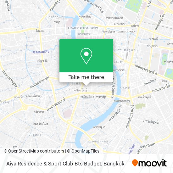 Aiya Residence & Sport Club Bts Budget map