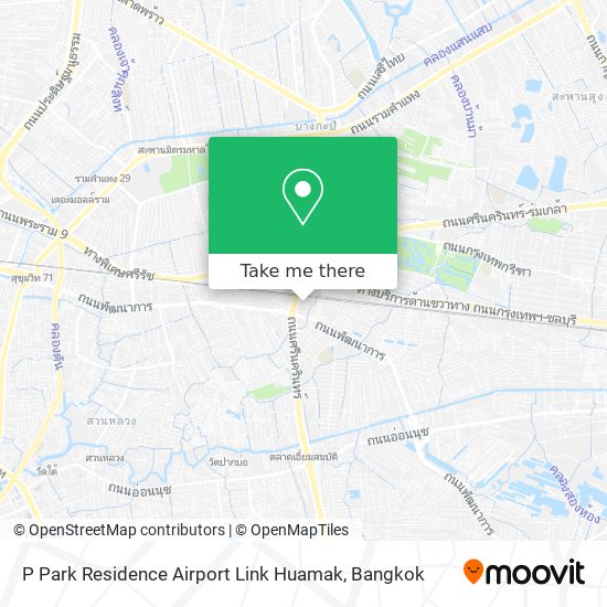 P Park Residence Airport Link Huamak map