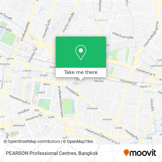 PEARSON Professional Centres map