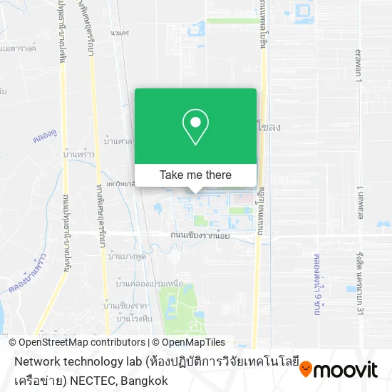 Network technology lab (ห้องปฏิบัติการวิจัยเทคโนโลยีเครือข่าย) NECTEC map
