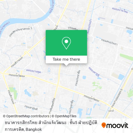ธนาคารกสิกรไทย สำนักแจ้งวัฒนะ : ชั้น5 ฝ่ายปฏิบัติการเครดิต map