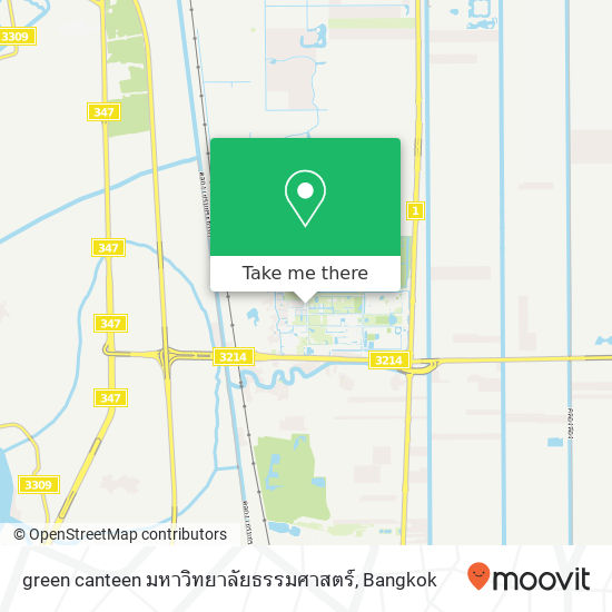 green canteen มหาวิทยาลัยธรรมศาสตร์ map