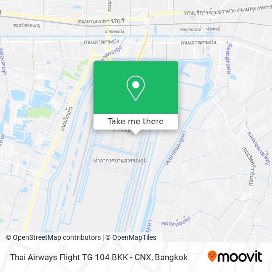 Thai Airways Flight TG 104 BKK - CNX map