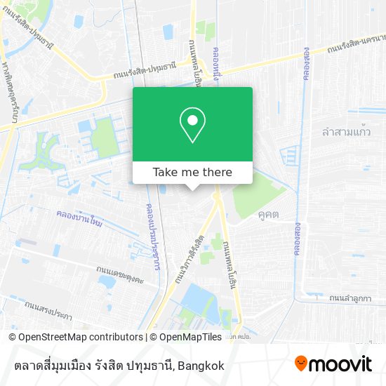 ตลาดสี่มุมเมือง รังสิต ปทุมธานี map