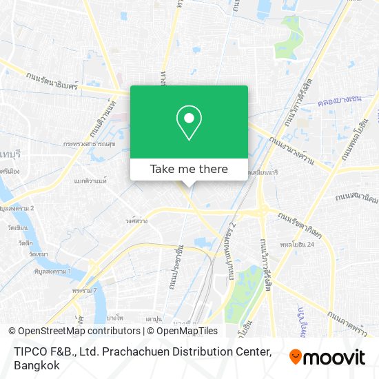 TIPCO F&B., Ltd. Prachachuen Distribution Center map