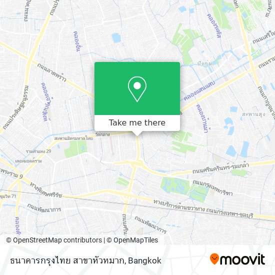 ธนาคารกรุงไทย สาขาหัวหมาก map