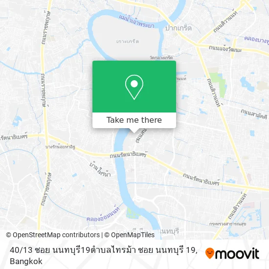 40 / 13 ซอย นนทบุรี19ตำบลไทรม้า ซอย นนทบุรี 19 map