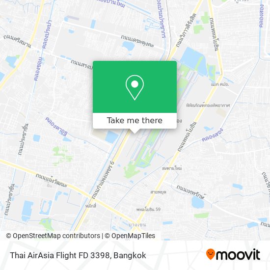 Thai AirAsia Flight FD 3398 map