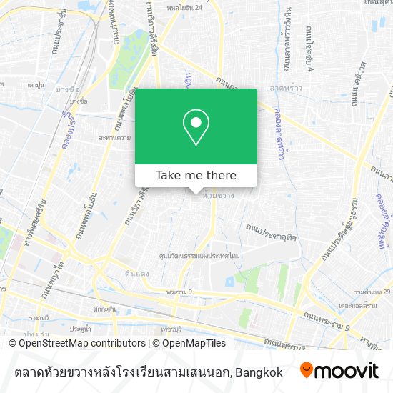 ตลาดห้วยขวางหลังโรงเรียนสามเสนนอก map