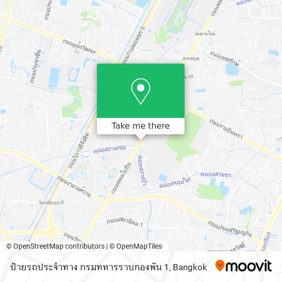 ป้ายรถประจำทาง กรมทหารราบกองพัน 1 map