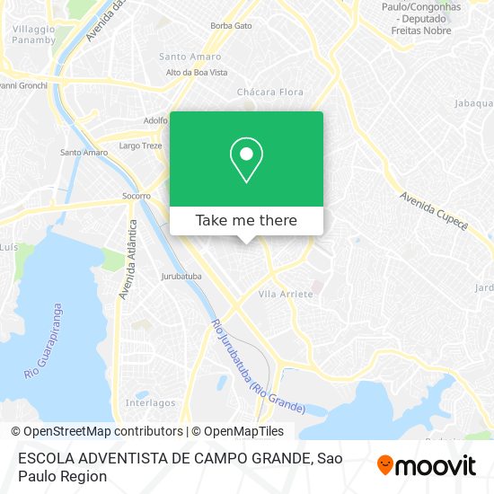 Mapa ESCOLA ADVENTISTA DE CAMPO GRANDE