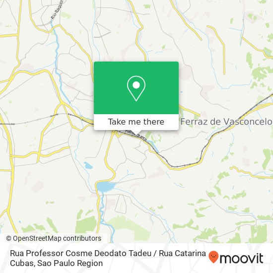 Mapa Rua Professor Cosme Deodato Tadeu / Rua Catarina Cubas