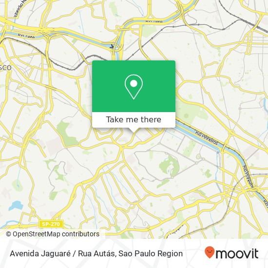 Mapa Avenida Jaguaré / Rua Autás