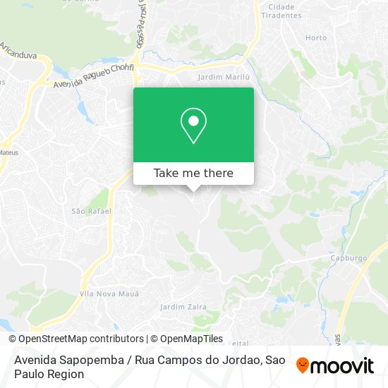 Mapa Avenida Sapopemba / Rua Campos do Jordao