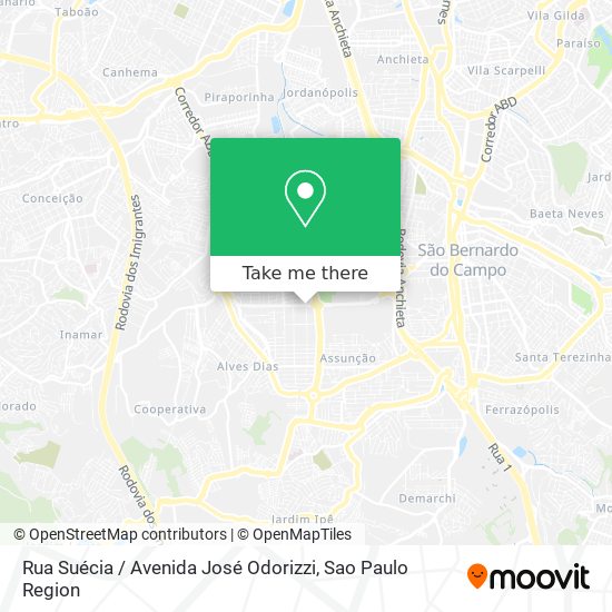 Mapa Rua Suécia / Avenida José Odorizzi