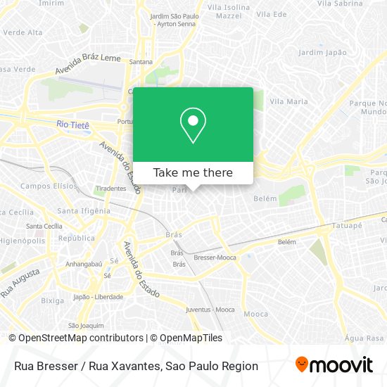 Mapa Rua Bresser / Rua Xavantes