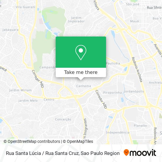 Mapa Rua Santa Lúcia / Rua Santa Cruz
