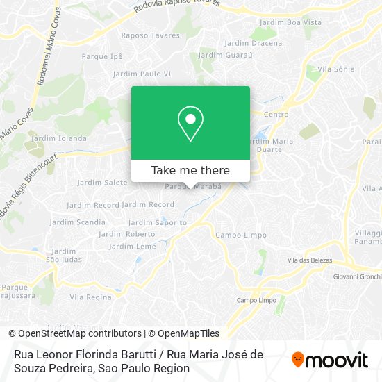 Mapa Rua Leonor Florinda Barutti / Rua Maria José de Souza Pedreira